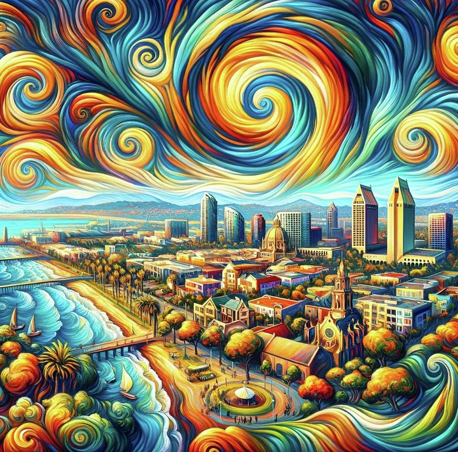 San Diego  Digital Art by Holly Picano