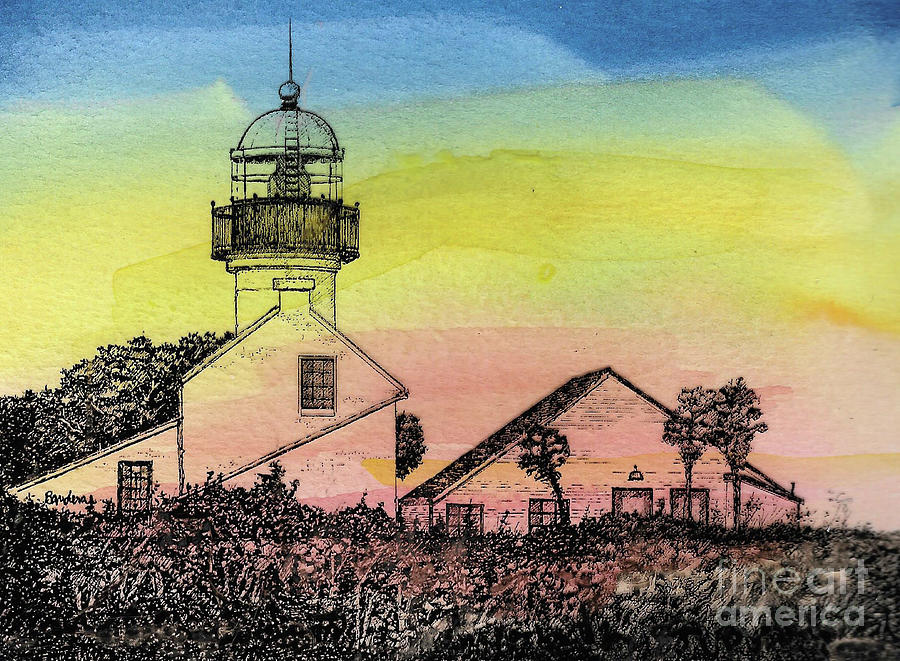 San Diego Lighthouse Painting by Terry Banderas