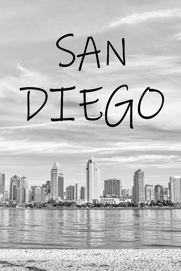 San Diego Skyline Classic Monochrome Photograph by Joseph S Giacalone