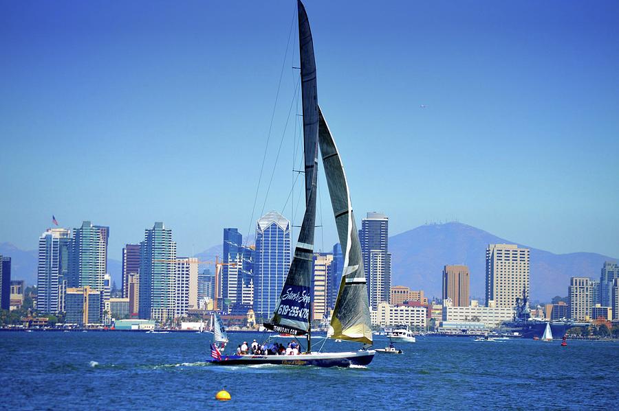 Sports Photograph - San Diego Stars and Stripes Americas Cup by Lynn Marie Sharp