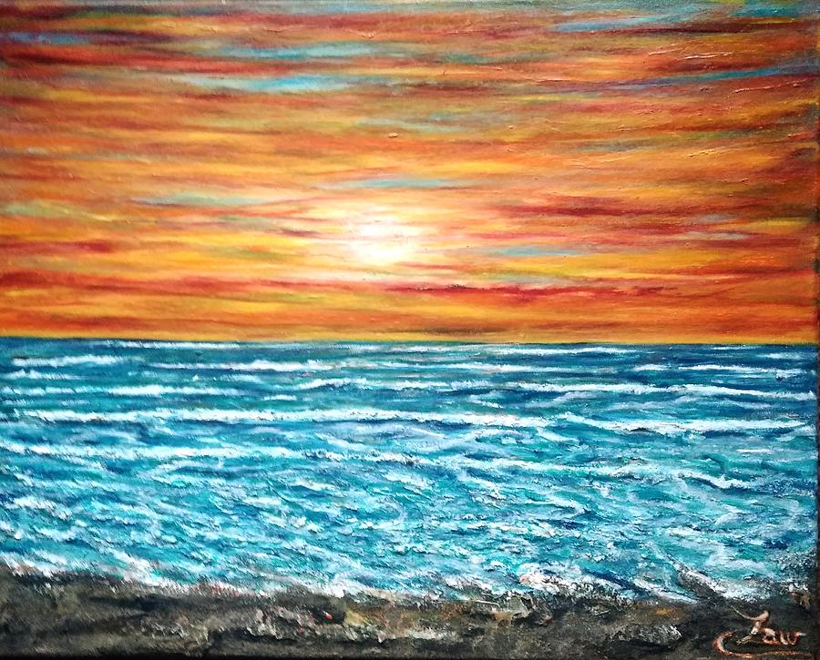 San Diego Sunset Painting by Chris Law - Fine Art America