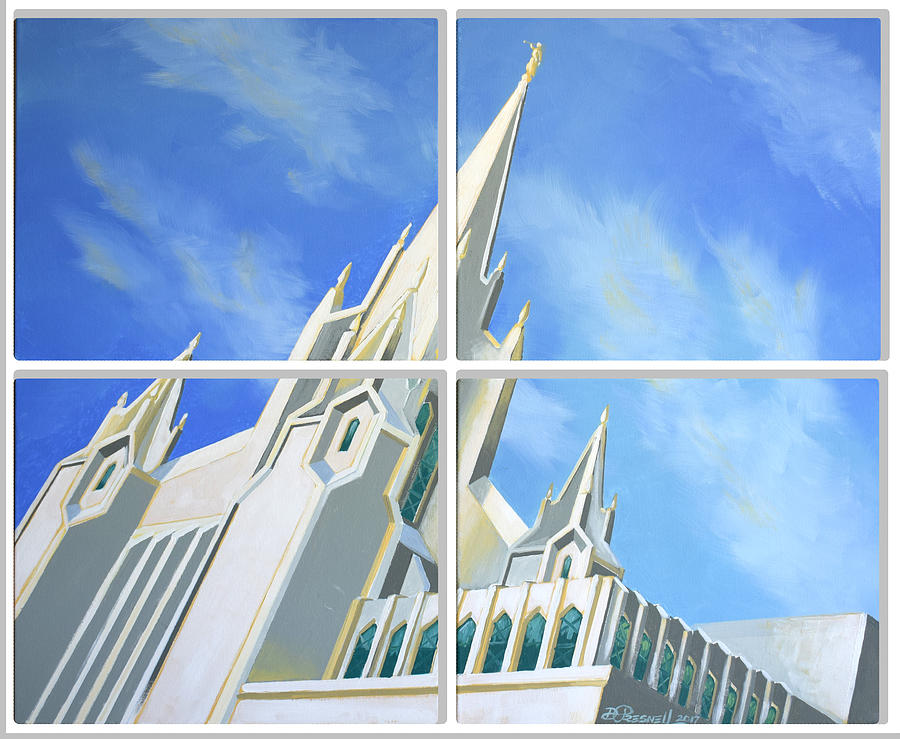 San Diego Temple Painting by Donald Presnell