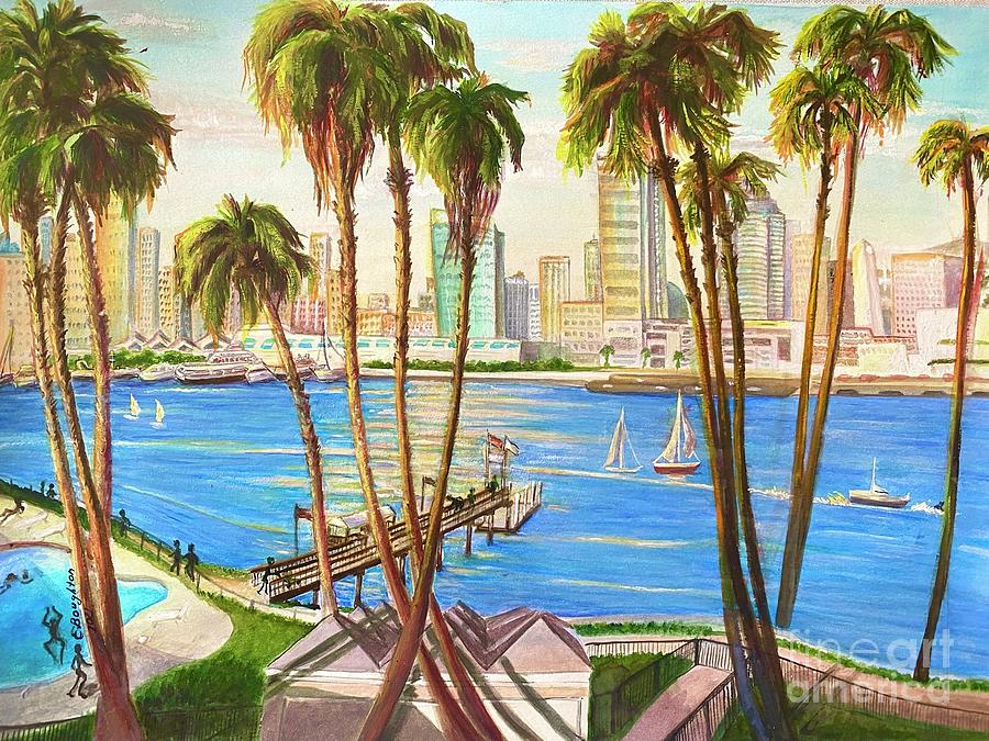 San Diego View Painting by Ella Boughton