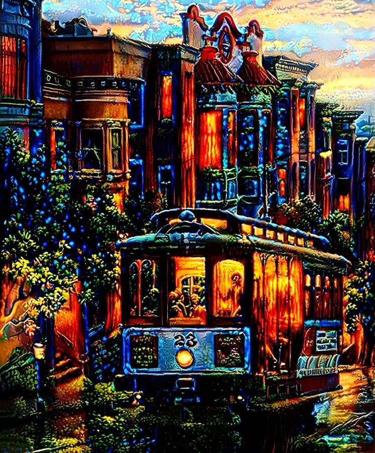 San Fran Trolley Digital Art by Bob Smerecki - Fine Art America