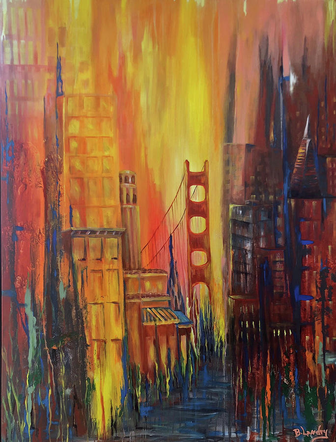 San Francisco Abstraction Painting by Barbara Landry