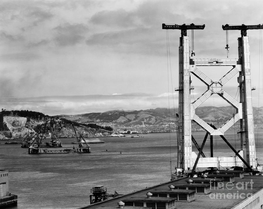 San Francisco Bay Bridge Construction Photograph by Charles Hiller