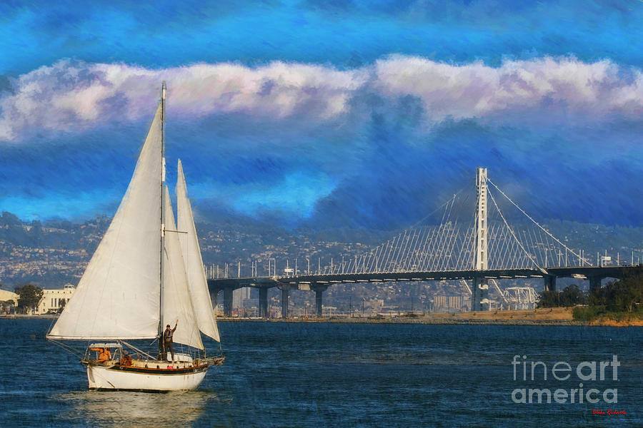 San Francisco Bay Bridge Sailing Alone  Photograph by Blake Richards