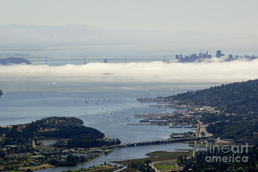 San Francisco bay with fog Photograph by Rod Jones