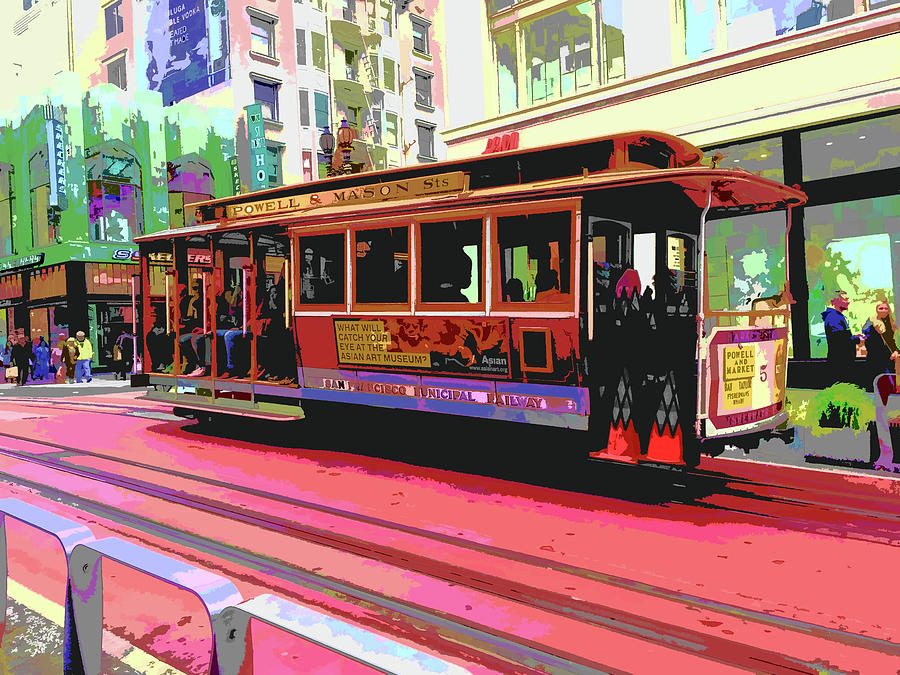 San Francisco Cable Car Digital Art by Karol Blumenthal