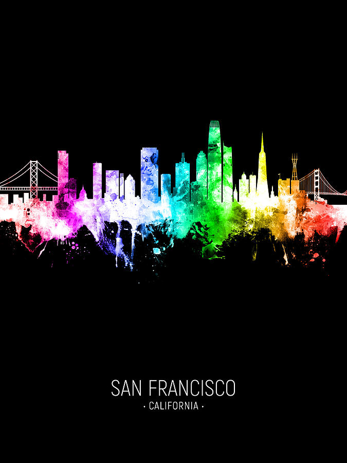 San Francisco California Skyline #09c Digital Art by Michael Tompsett
