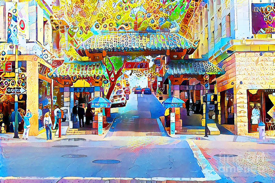 San Francisco Chinatown Dragon Gate Bright Cheerful Colorful Contemporary Organic Elements 20200426 Photograph by Wingsdomain Art and Photography