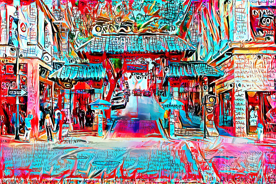 San Francisco Chinatown Dragon Gate in Primitive Brutalism 20210109 Photograph by Wingsdomain Art and Photography