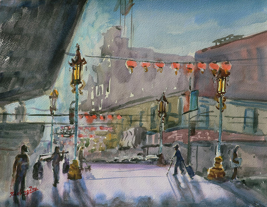 San Francisco Chinatown Impression Painting by Xueling Zou