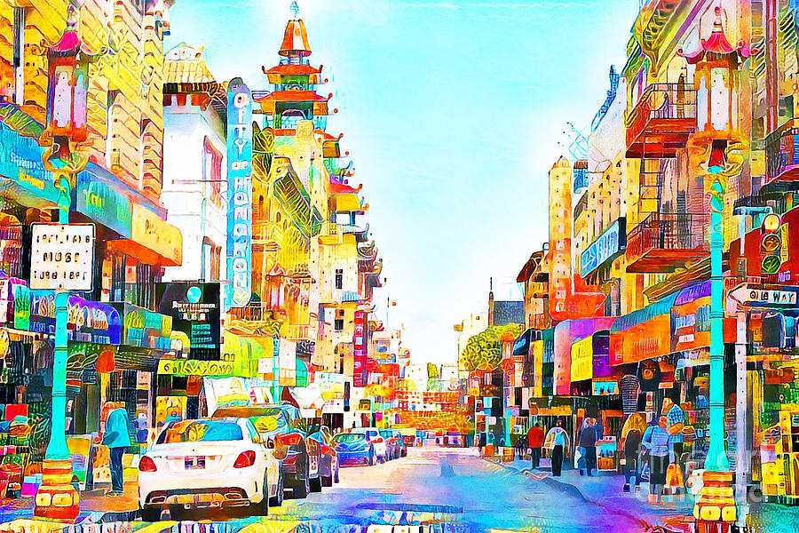 San Francisco Chinatown in Bright Vibrant Color Motif 20200505 Photograph by Wingsdomain Art and Photography