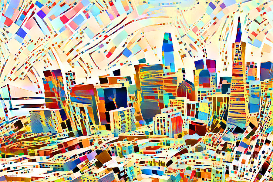 San Francisco Cityscape in Hipster Mid Century Modern Contemporary Esprit Abstract 20210911 Photograph by Wingsdomain Art and Photography