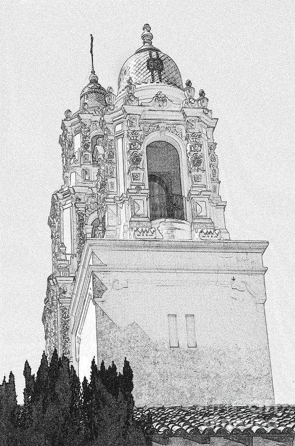 San Francisco de Asis Bell Towers Domes sketch Photograph by Debby Pueschel
