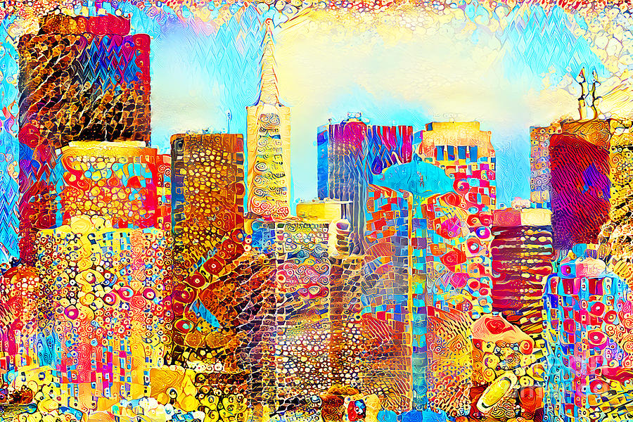 San Francisco Downtown Financial District Cityscape in a Gustav Klimt World 20210701 Photograph by Wingsdomain Art and Photography