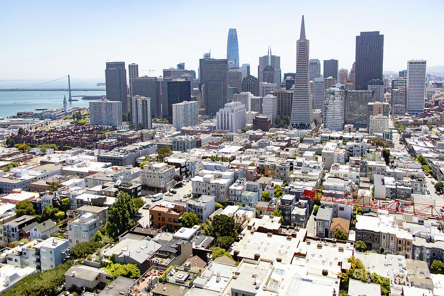 San Francisco Downtown Financial District Cityscape Panorama With Bay Bridge R563 Photograph by San Francisco