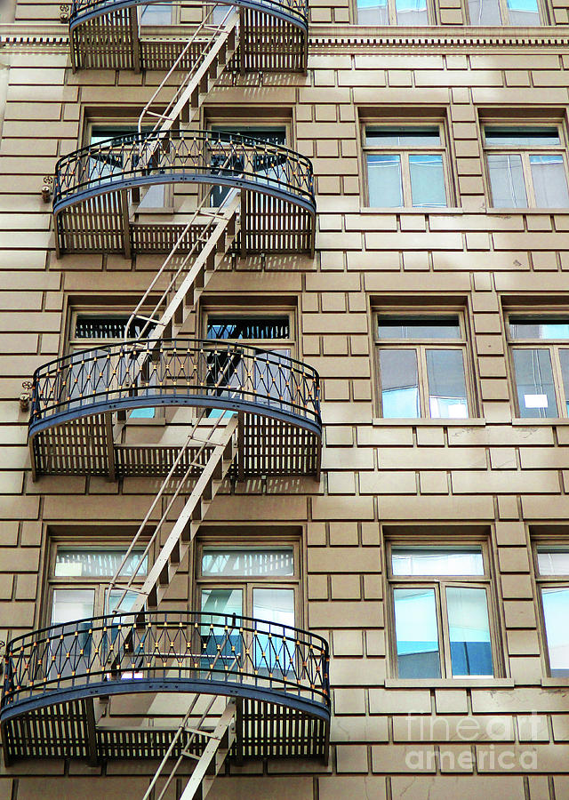 San Francisco Fire Escapes Photograph by Randall Weidner