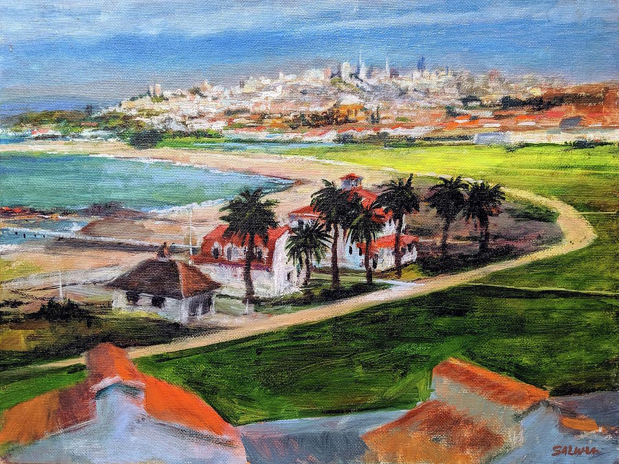 California Painting - San Francisco from Crissy Field Overlook by Peter Salwen California Painting - San Francisco from Crissy Field Overlook by Peter Salwen