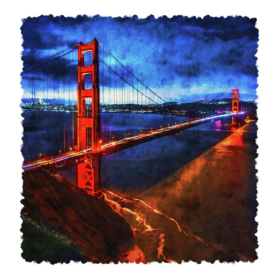 San Francisco, Golden Gate Bridge, 01 Painting by AM FineArtPrints