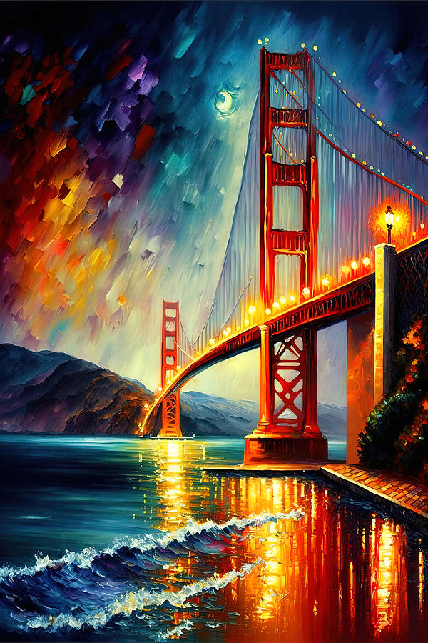 San Francisco, Golden Gate Bridge, 03 Painting by AM FineArtPrints