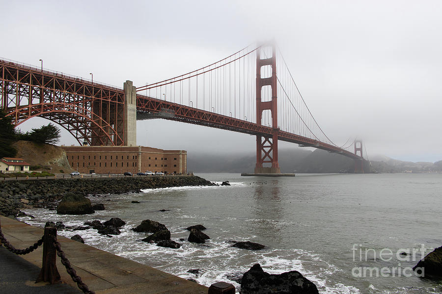 San Francisco Golden Gate Bridge In The Fog R2569 Photograph by Wingsdomain Art and Photography