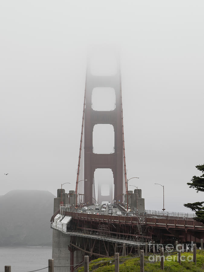 San Francisco Golden Gate Bridge In The Fog R2589 Photograph by Wingsdomain Art and Photography