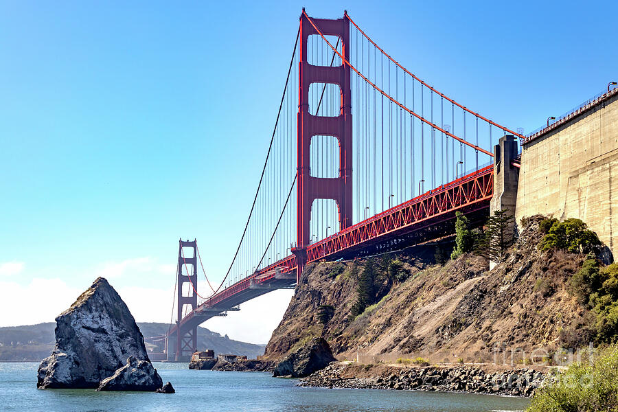 San Francisco Photograph - San Francisco Golden Gate Bridge Viewed From Marin County Side R3094 by San Francisco