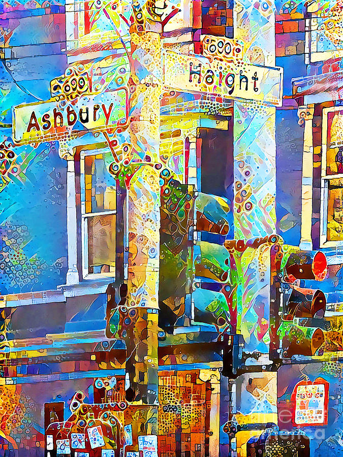 San Francisco Photograph - San Francisco Haight Ashbury in Bright Cheerful Colorful Contemporary Organic Elements 20200426 by Wingsdomain Art and Photography