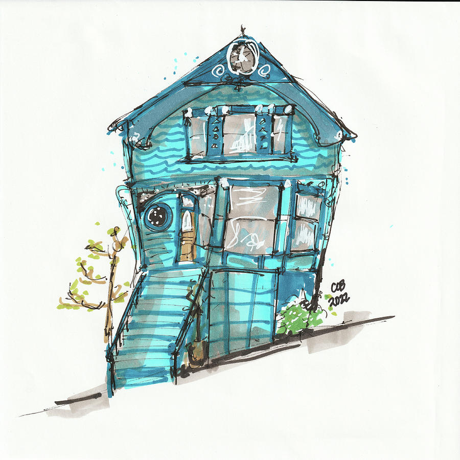 San Francisco House Drawing by Thomas Leparskas