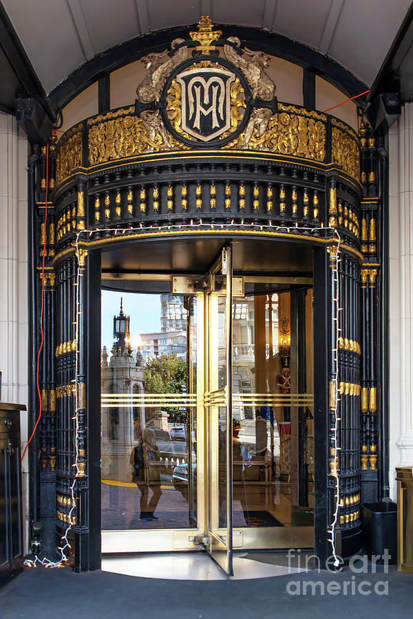 San Francisco Intercontinental Mark Hopkins Hotel Entrance Doors R1699 Photograph by Wingsdomain Art and Photography