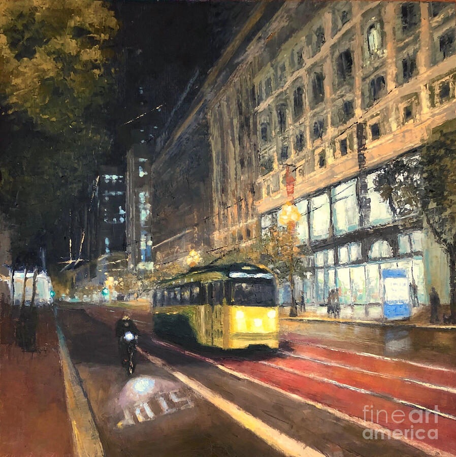 San Francisco Painting - San Francisco - late commute by Julia Strittmatter