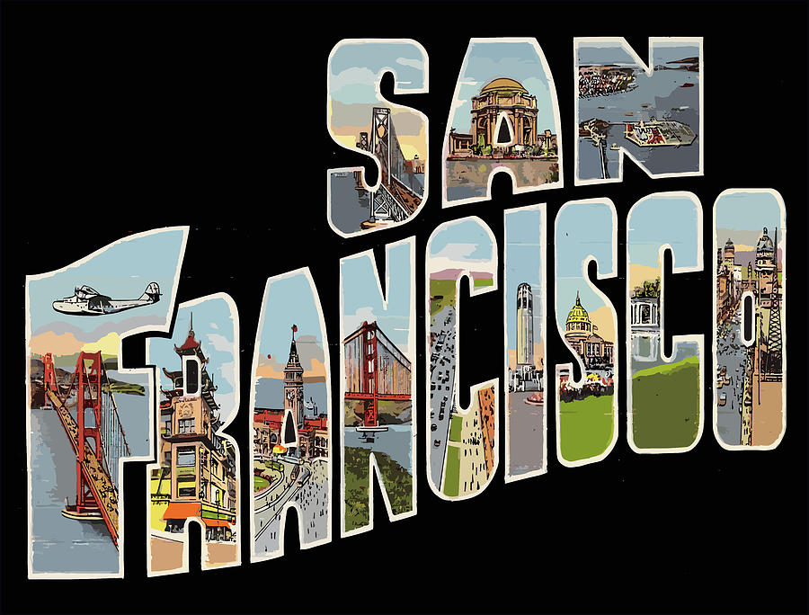 San Francisco Digital Art - San Francisco Letters by Long Shot