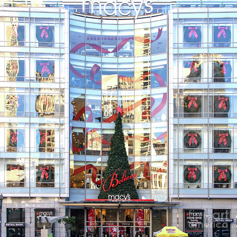 San Francisco Macys Christmas Holiday Department Store R1844 square Photograph by Wingsdomain Art and Photography