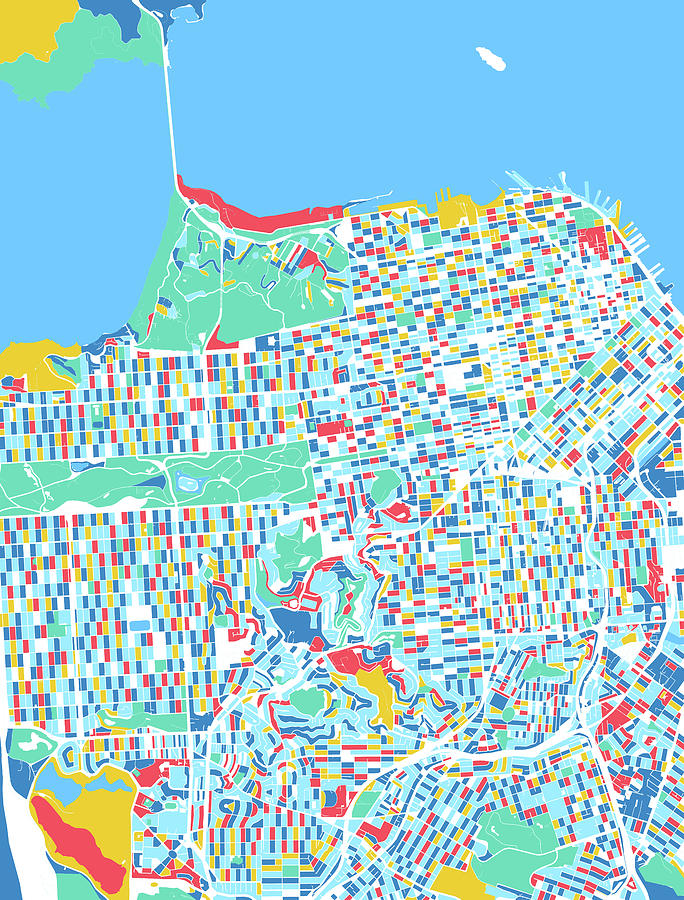 San Francisco Map Retro 7 Digital Art