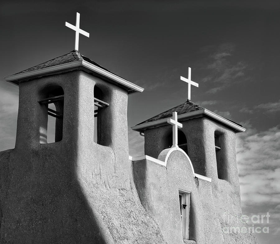 San Francisco Mission Crosses bw Photograph by Jerry Fornarotto