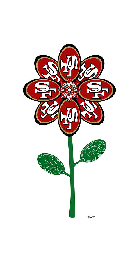 San Francisco - NFL Football Team Logo Flower Art Digital Art by Steven Shaver