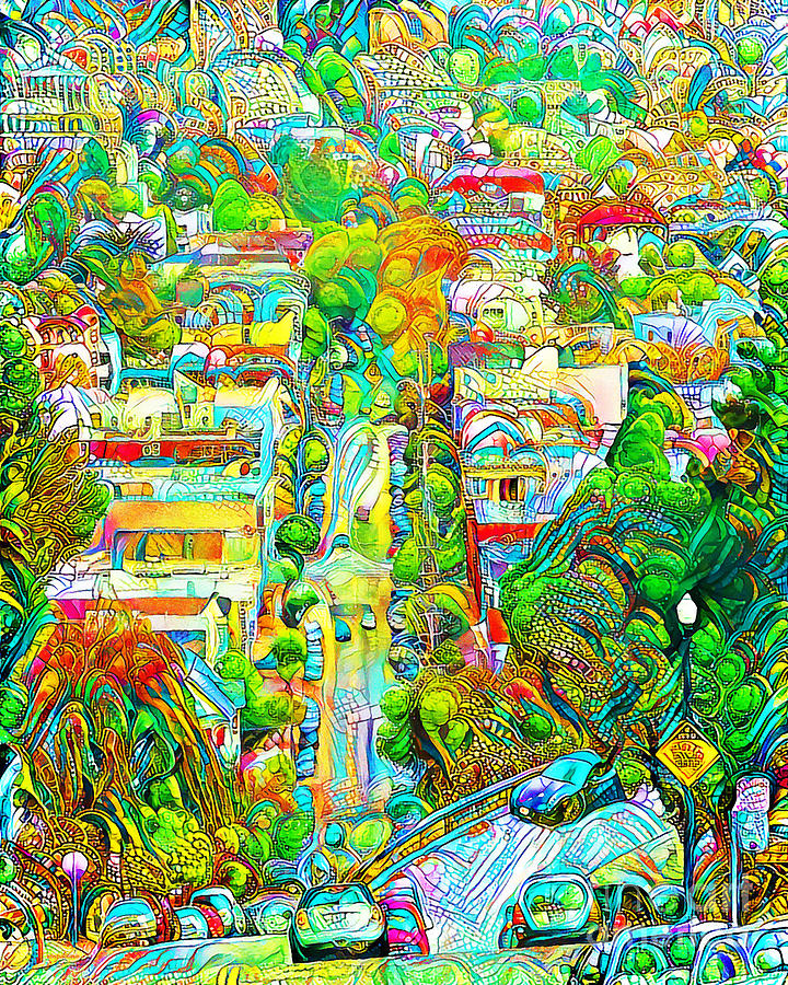 San Francisco Noe Valley in Contemporary Vibrant Colorful Motif 20200509 Photograph by Wingsdomain Art and Photography