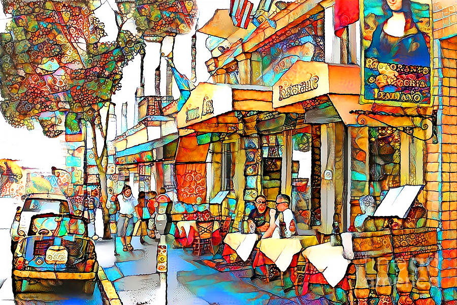 San Francisco North Beach Little Italy in Vibrant Playful Whimsical Colors 20200523a Photograph by Wingsdomain Art and Photography