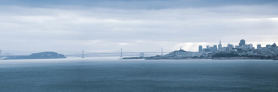 San Francisco - Oakland Bay Bridge Panorama Photograph by Gregory Ballos