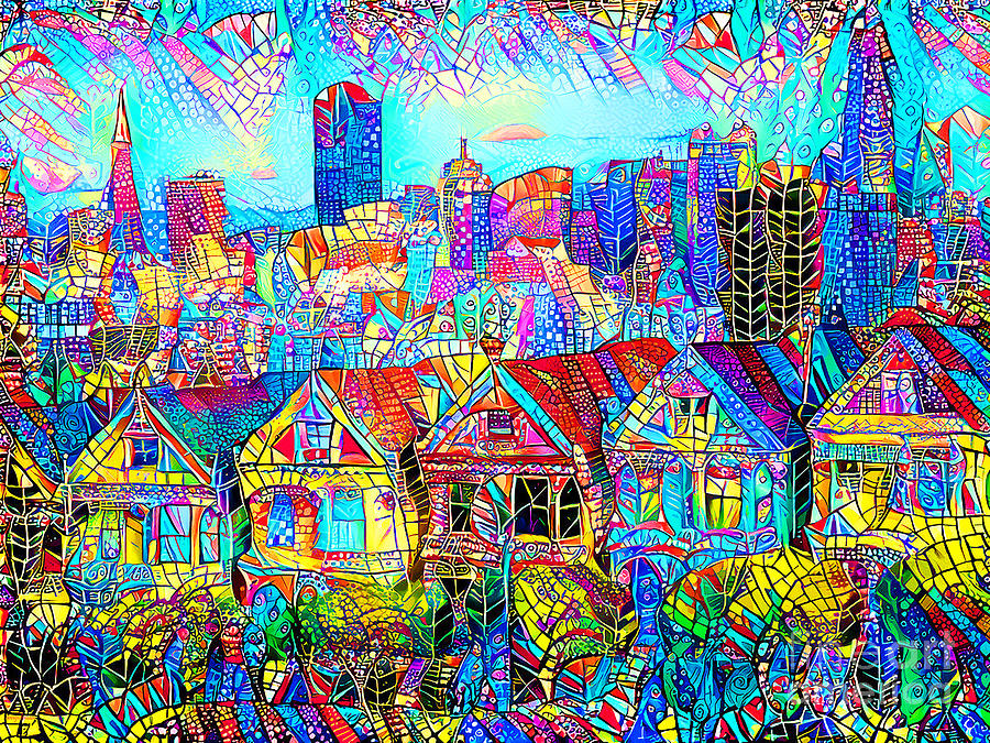 San Francisco Painted Ladies of Alamo Square in Playful Vibrant Colors 20210708 Photograph by Wingsdomain Art and Photography