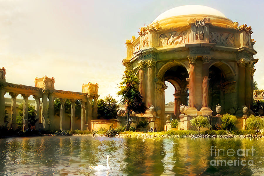 San Francisco Palace of Fine Arts in Traditional Golden Light 20210212 Photograph by Wingsdomain Art and Photography