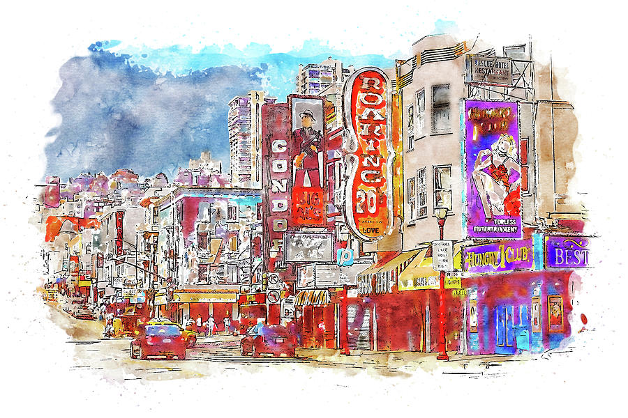 San Francisco, Panorama - 11 Painting by AM FineArtPrints