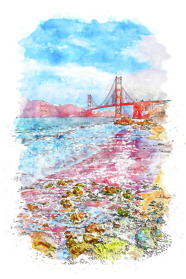 San Francisco, Panorama - 15 Painting by AM FineArtPrints