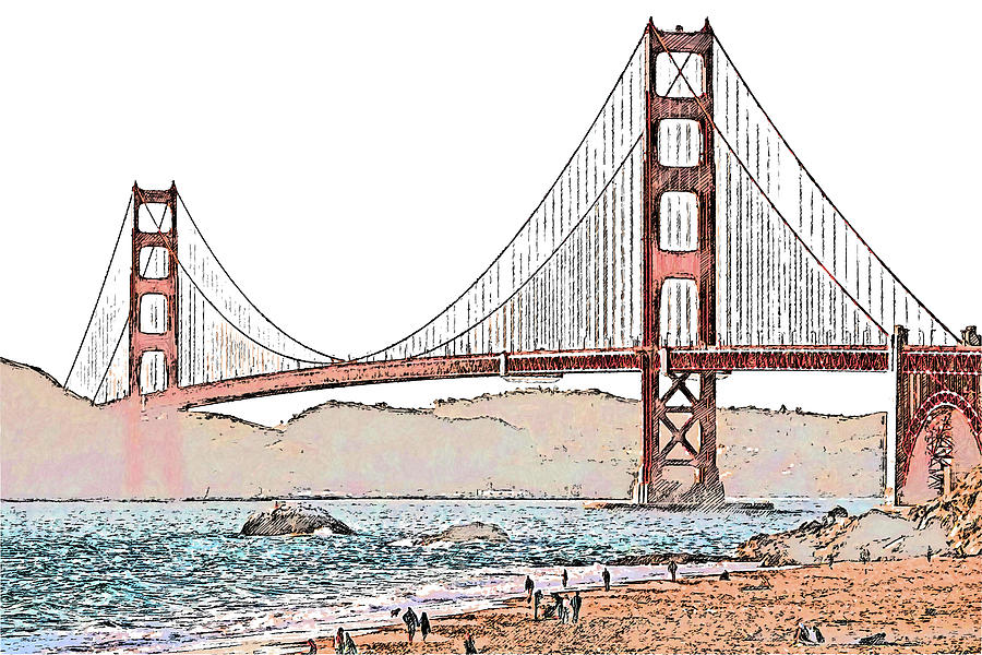 San Francisco, Panorama - 16 Painting by AM FineArtPrints