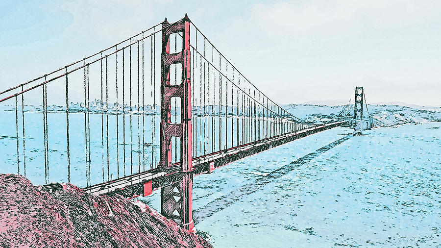 San Francisco, Panorama - 17 Painting by AM FineArtPrints