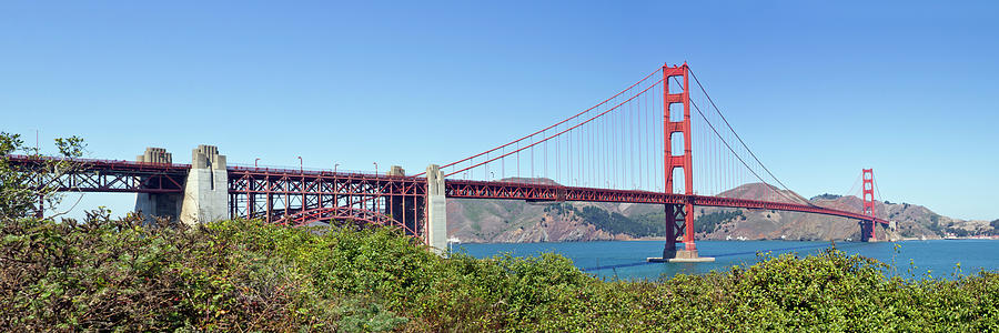 San Francisco Photograph - SAN FRANCISCO Panoramic Golden Gate Bridge Impression  by Melanie Viola