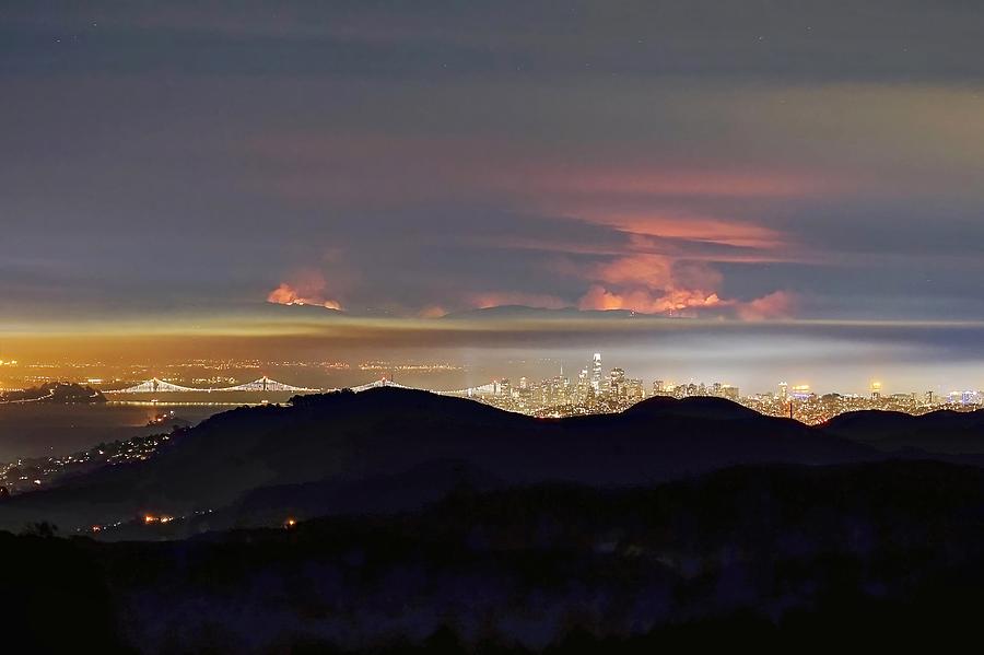 San Francisco skyline and SCU Lightning Complex Photograph by Peter ...