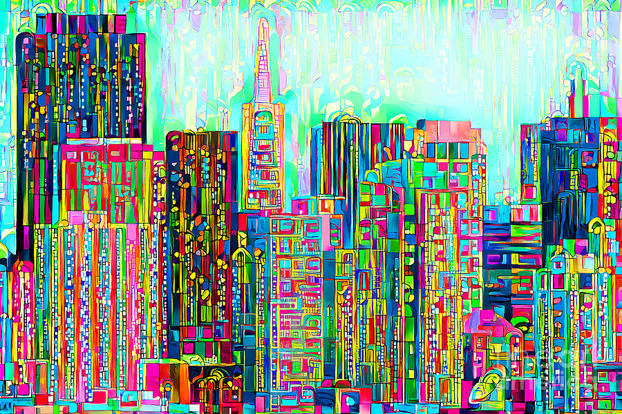 San Francisco Skyline in Contemporary Abstract Colors 20210107 Photograph by Wingsdomain Art and Photography